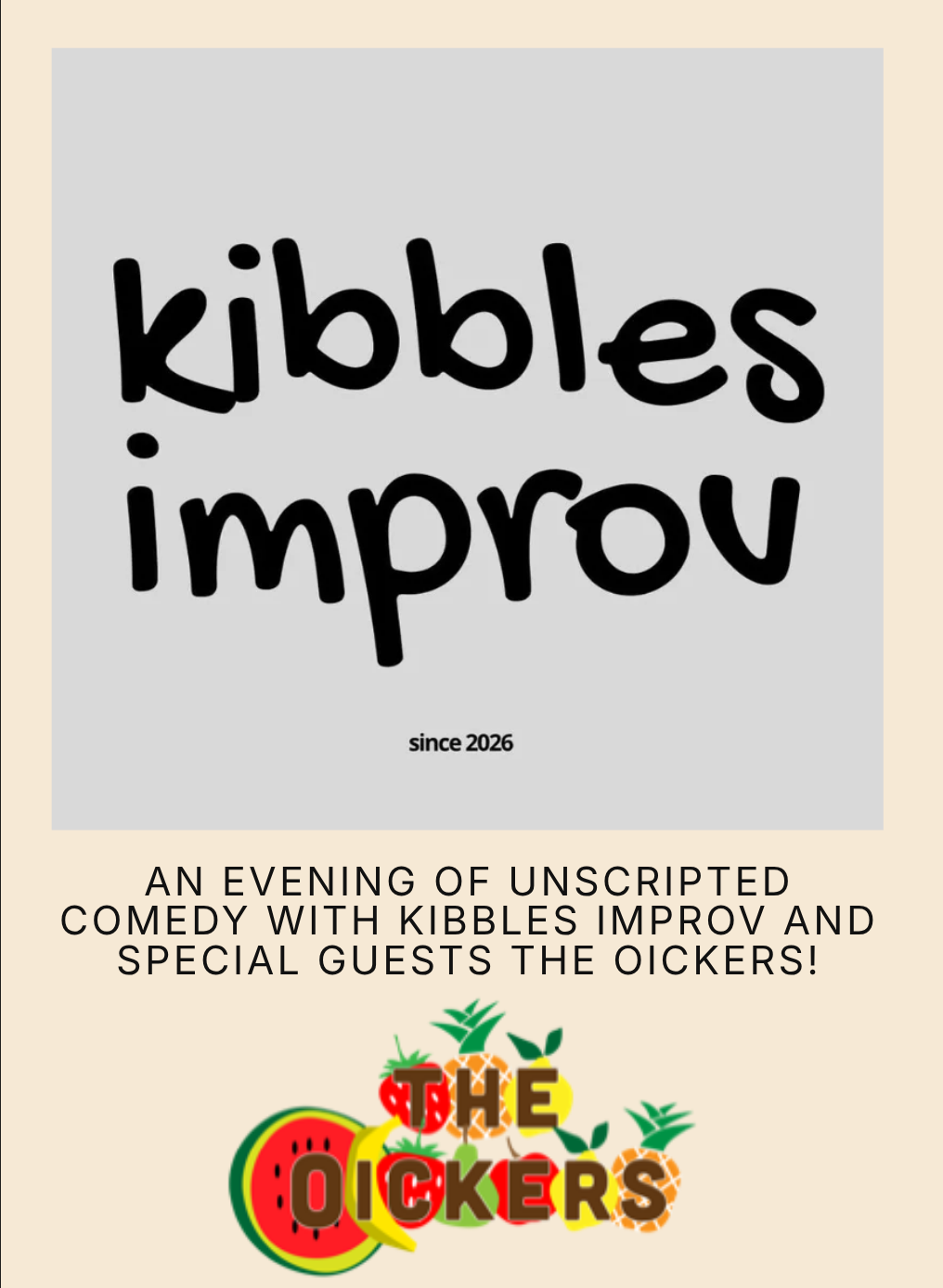 An evening of comedy with Kibbles Improv and Friends!